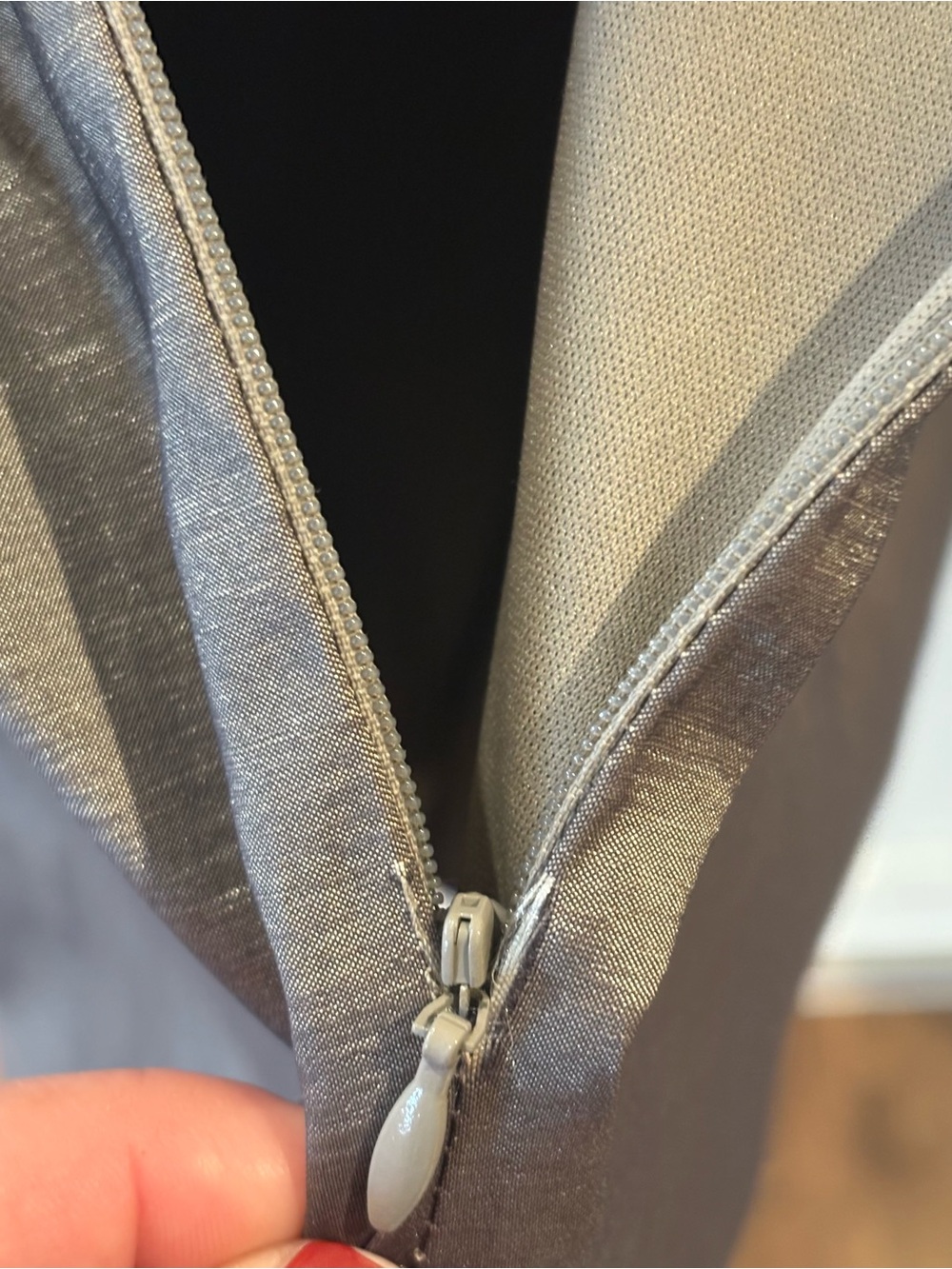 Cache Strapless Metallic Silver Ruched Cocktail Dress - Picture 6 of 7